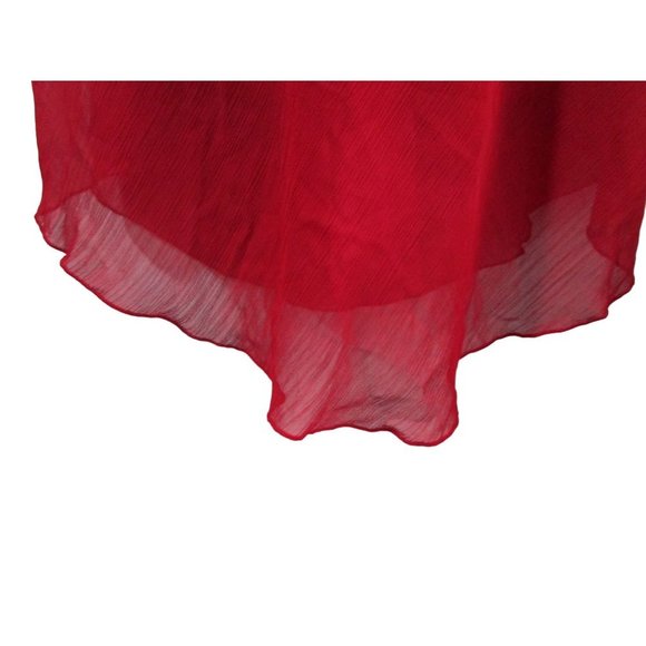 Bisou Bisou Michele Bohbot Beaded Accent Chiffon Overlay Red Cocktail Dress Sz 8 - Picture 11 of 16